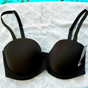 NWT WACOAL strapless (or not) black lightly padded bra size 34D